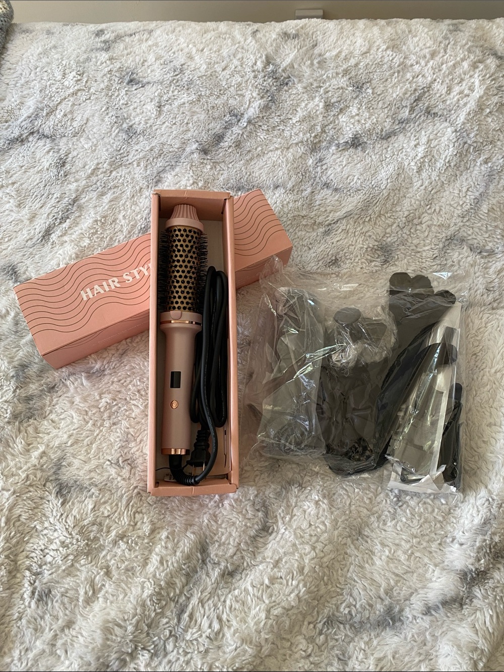 Pink Hair Styling Hot Air Brush with Acessories